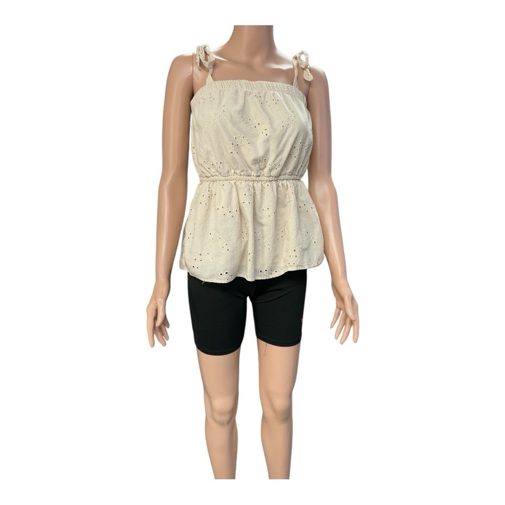 Maurices - EC - Chic Cream Eyelet Peplum Blouse